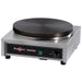 Eurodib CECIF4 Krampouz deluxe 15.75-inch electric crepe maker, cast iron plate on square stainless steel base, angled
