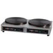 Eurodib CECIJ4 Krampouz deluxe electric double crepe maker with two 15.75-inch cast iron plates, stainless base, angled