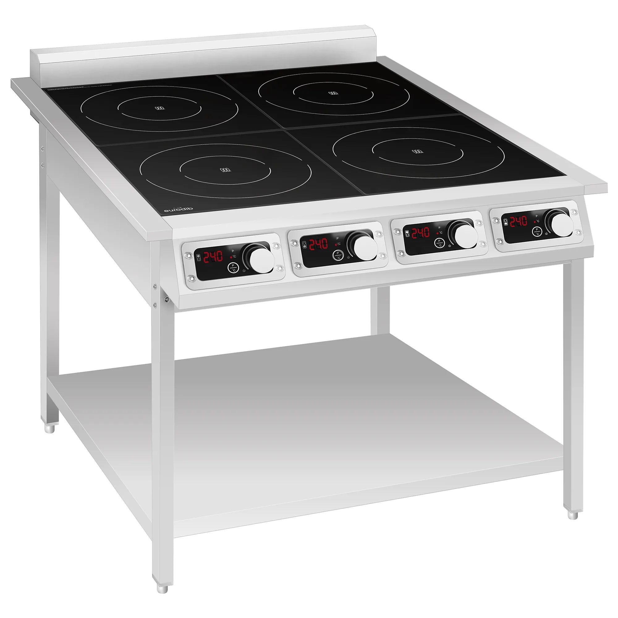 Eurodib FCI435OS1PH Commercial 4 Burner Electric Induction Range with Stand - 240V, 14000W-Phoenix Food Equipment