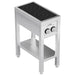 Eurodib FCIHD235OS3PH 2 burner electric induction range, black glass top on stainless steel open stand with undershelf