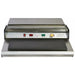 Eurodib KW450 stainless steel film wrapping machine with black heated plate and front control switches, angled view