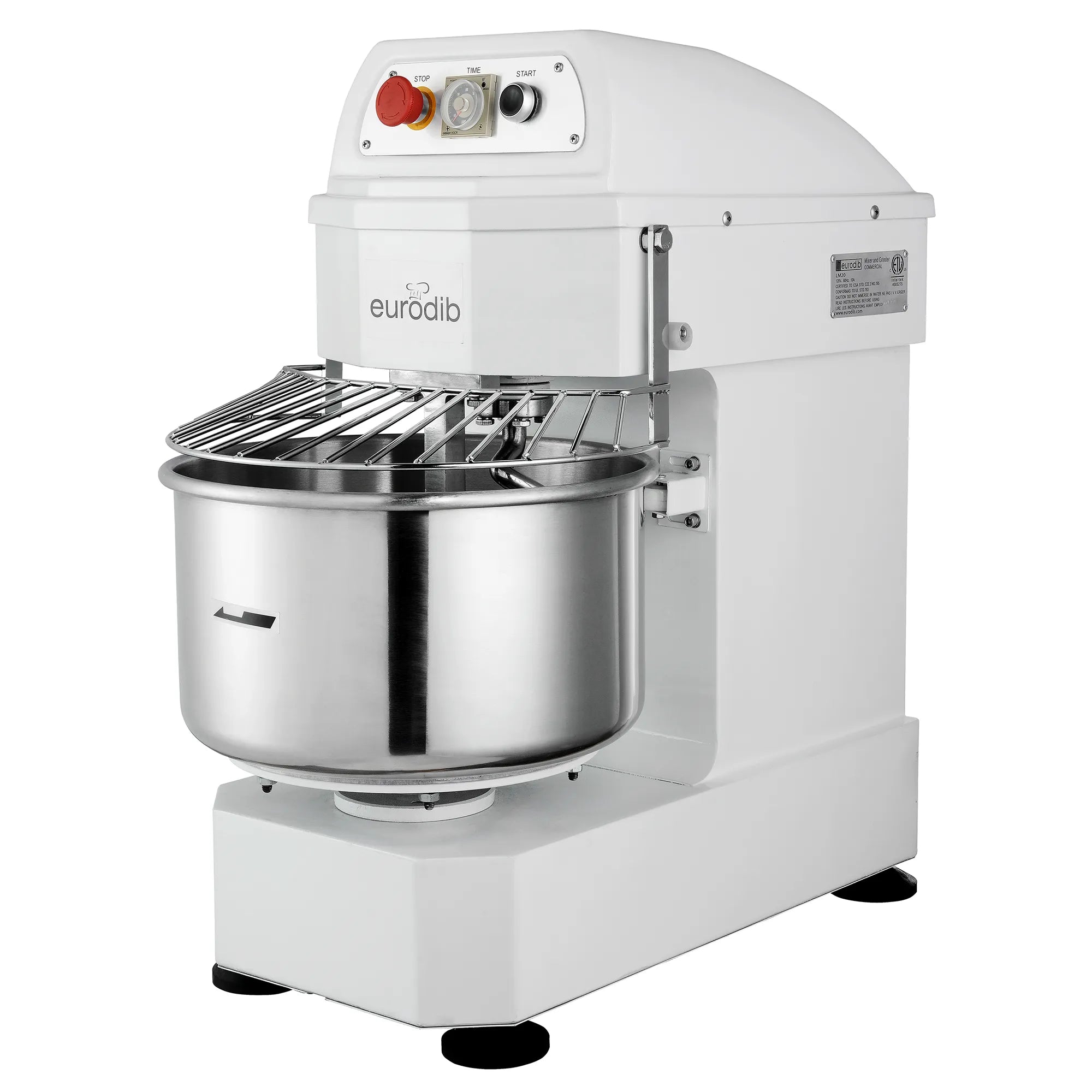 Eurodib LB30T Commercial Spiral Mixer - 30 Qt Capacity, Single Phase-Phoenix Food Equipment