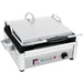 Eurodib SFE Series medium single 15 x 11 inch press panini grill with stainless steel body and control knob, angled