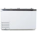 Excellence HFF-8HC 19 tub ice cream dipping freezer, straight-on front view of the white cabinet and stainless top trim