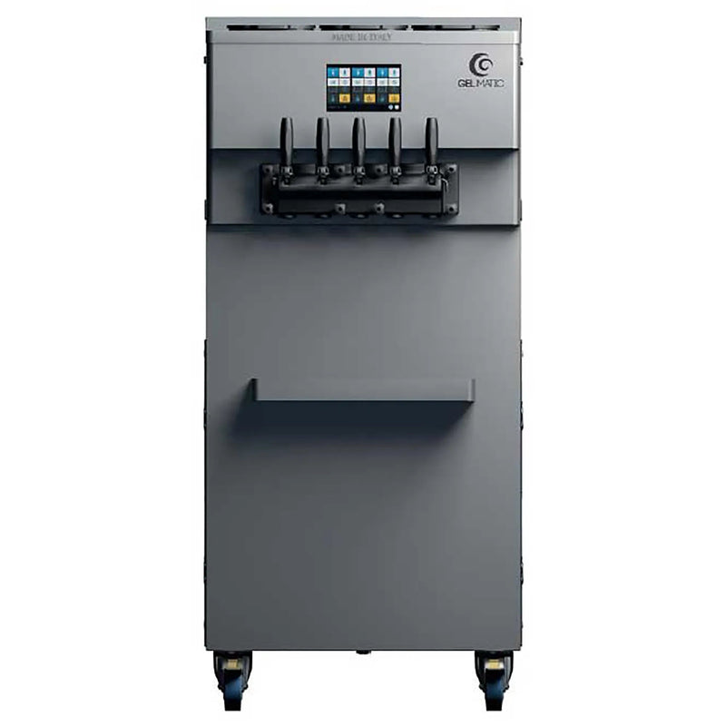 Gel Matic ETOILE GEL PLUS PM triple flavour plus two twists soft serve machine in dark grey with five dispensers