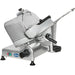 Globe G12 manual aluminum meat slicer with 12 inch blade, front angled view showing carriage handle