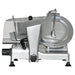 Globe G12 manual aluminum meat slicer with 12 inch blade, left side view showing slice thickness knob