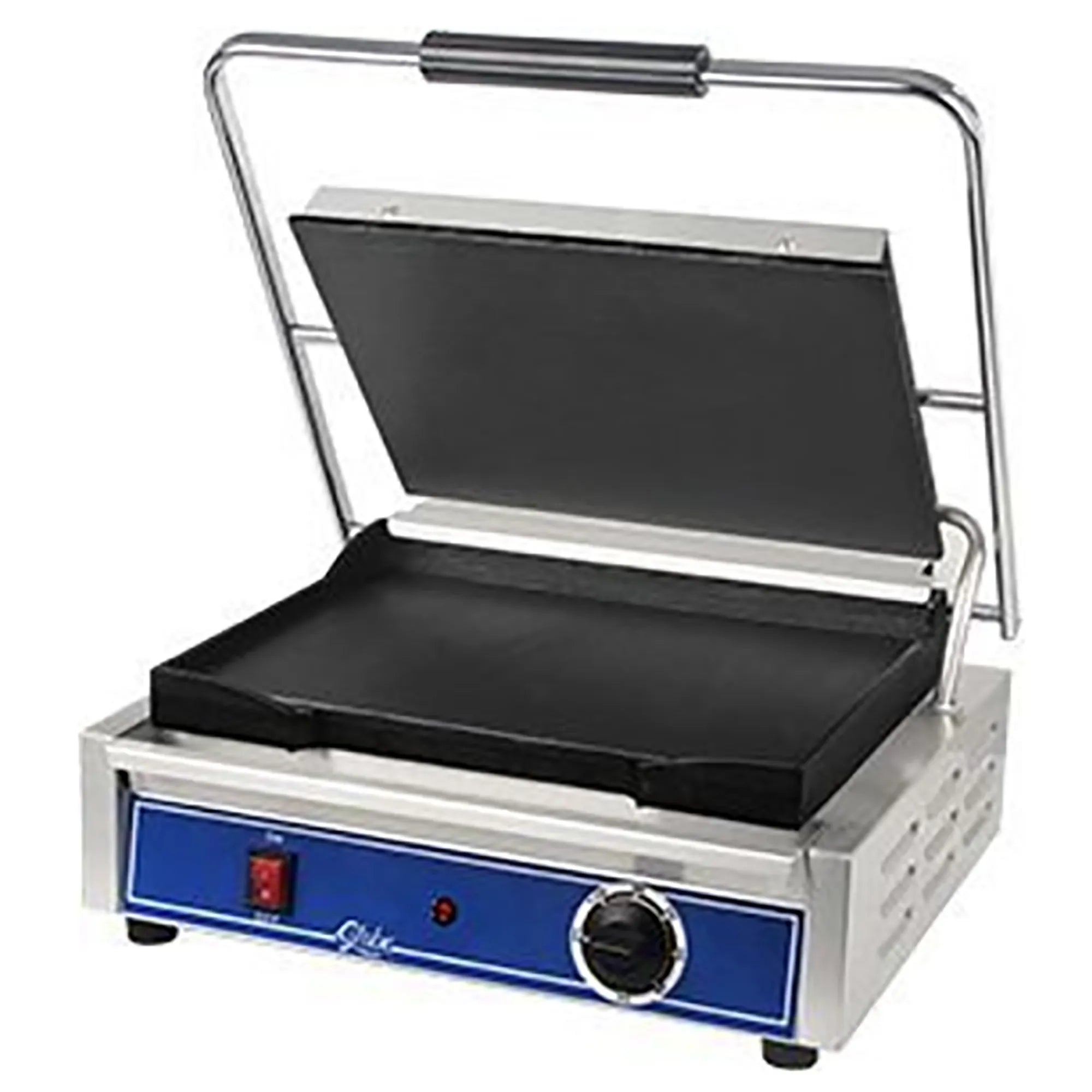 Globe GPG1410-C Single 14" x 10" Press Panini Grill, 120V - Ribbed or Flat Grill Surface-Phoenix Food Equipment