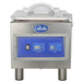 Globe GVP6 stainless steel chamber vacuum sealing and packaging machine with clear lid closed, front view