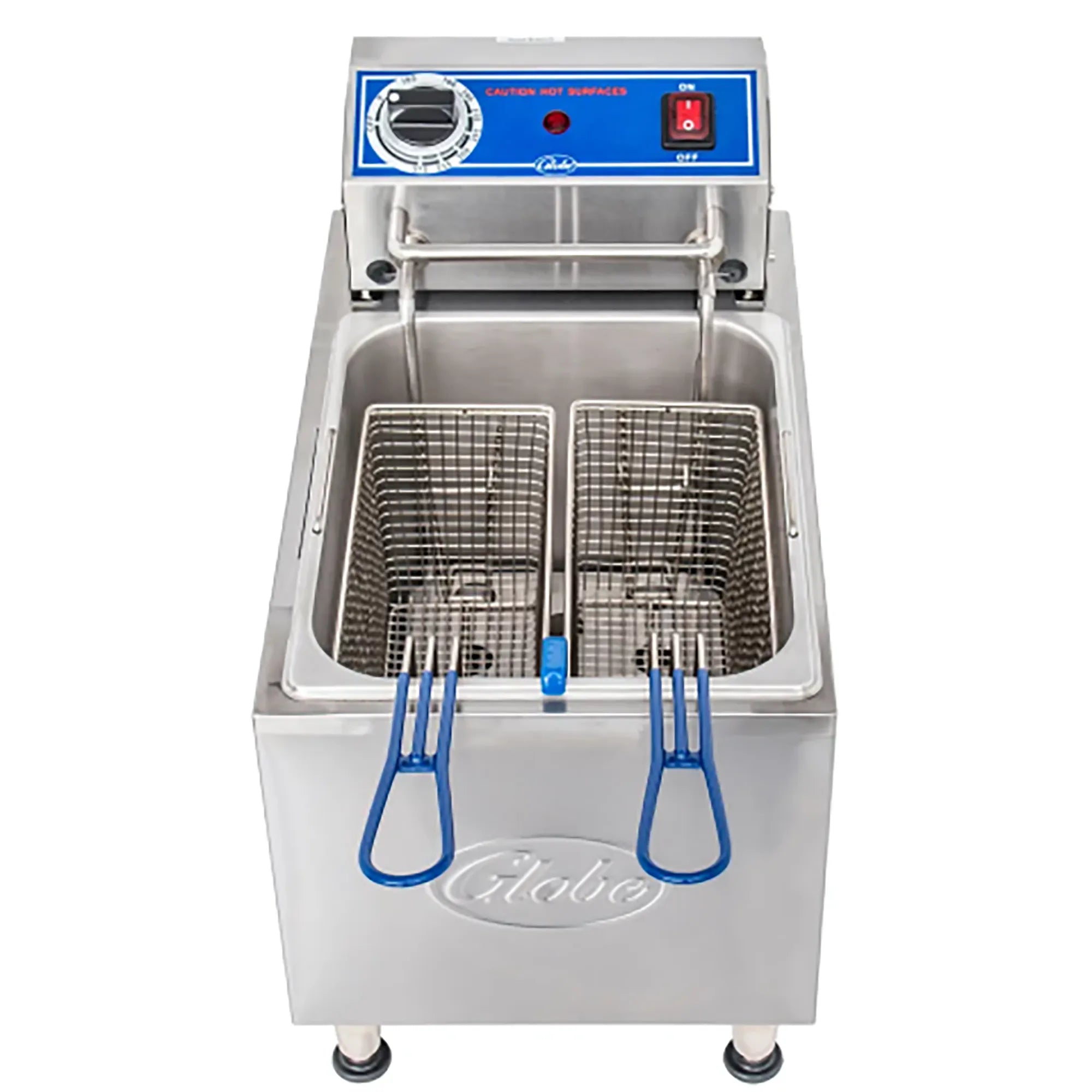 Globe PF16E-C Electric Counter Top Single Well Deep Fryer - 208-240V, 16Lbs Total Capacity-Phoenix Food Equipment