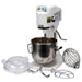 Globe SP08 8 qt planetary mixer with included wire whip, dough hook, flat beater and clear splash guard