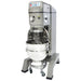 Globe SP62P 60 qt pizza model floor planetary mixer in grey with stainless steel bowl, guard and bowl dolly
