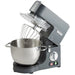 Hamilton Beach CPM800 commercial planetary stand mixer with the tilt head raised to show the wire whisk and bowl