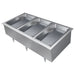 Hatco DHWBI-1 drop-in electric dry food warmer in stainless steel, three well size shown with full size pans