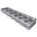 Hatco DHWBI-1 drop-in electric dry food warmer in stainless steel, six well size shown with full size pans