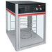 Hatco FSD Series glass display pizza/food warmer with 3 tier rotating circle rack and top dial controls, empty