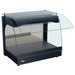 Hatco GRCMW-1 single shelf 22 inch open heater merchandiser in black with curved glass sneeze guard, empty