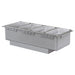 Hatco HWB-43 four-third size drop-in electric food warmer in stainless steel shown with four food pans, angled