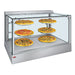 Hatco IHDCH-45 glass display 45 inch pizza/food warmer in stainless steel with six pizzas on tiered racks