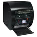 Hatco TQ3-500 conveyor toaster in black with 2 inch opening, touchscreen control panel and front landing tray