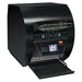 Hatco TQ3-500H conveyor toaster in black with 3 inch opening, touchscreen control panel and front landing tray