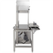 Hobart 6801-22 floor band saw with 142-inch blade, side view showing the stainless table, fence and exposed motor