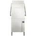 Hobart AM16T-BASX-2 tall hood pass through dishwasher, front view of the stainless hood, side handle and cabinet