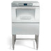 Hobart LXGER-1 under counter glass washer on stainless stand, front view of the door, badge and top display