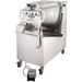 Hobart MG1532-16 size 32 meat grinder/mixer, stainless steel hopper cabinet on casters with foot pedal switch, angled