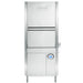Hobart PW-10 hood type pot and pan washer, front view of the closed stainless steel hood and lower control panel