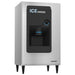 Hoshizaki DB-200H 30-inch hotel ice dispenser bin in stainless steel with black ICE dispenser panel on legs