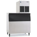 Hoshizaki F-1002MAJ modular flake ice machine shown mounted on a wide stainless steel ice bin, sold separately