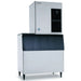 Hoshizaki F-1501MAJ modular flake ice machine shown mounted on a wide stainless steel ice bin, sold separately