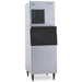 Hoshizaki F-422MAK-C modular cubelet ice machine shown mounted on a stainless steel ice bin, sold separately