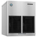 Hoshizaki F-822MAK-C modular cubelet ice machine head in stainless steel with two black vented front panels