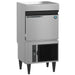 Hoshizaki IM-50BAA-LM 2 x 2 inch cube ice machine in stainless steel with front door and black vent, on legs