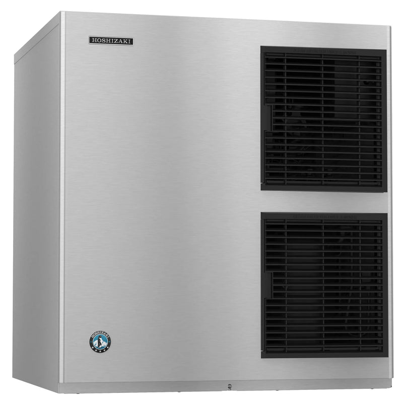 Hoshizaki KM-1100MAJ modular crescent ice machine head in stainless steel with black vented front panel