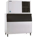 Hoshizaki KM-1301SAJ modular crescent ice machine shown mounted on a wide stainless steel ice bin, sold separately