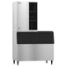 Hoshizaki KM-1340MAJ modular crescent ice machine shown mounted on a wide stainless steel ice bin, sold separately