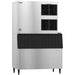 Hoshizaki KM-1900SAJ modular crescent ice machine shown mounted on a wide stainless steel ice bin, sold separately