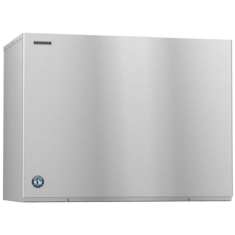 Hoshizaki KM-2200SWJ3 modular crescent ice machine, large solid stainless steel head, angled front view