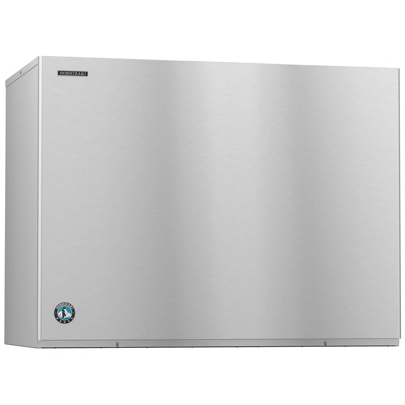 Hoshizaki KM-2600SWJ3 modular crescent ice machine, large solid stainless steel head, angled front view
