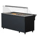 IGLOO KASIA Series heated display case in dark grey with glass sneeze guard and food on the top well, angled