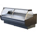 IGLOO SANTIAGO Series curved glass refrigerated meat and deli display case in graphite with dark side panels