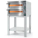 Italiana Food Tech CP425 electric 20-inch Compact Pro double deck pizza oven mounted on a stainless steel stand