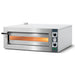 Italiana Food Tech CP425 electric 20-inch Compact Pro single deck pizza oven in stainless steel, angled front view