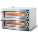 Italiana Food Tech CP430 electric 24-inch Compact Pro double deck pizza oven in stainless steel, stacked chambers