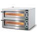 Italiana Food Tech CP435 electric 28-inch Compact Pro double deck pizza oven in stainless steel, stacked chambers