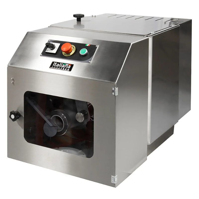 Italiana Food Tech DIV65 countertop dough divider in stainless steel with front controls, angled front view