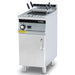 Italiana Food Tech E74 electric single pasta cooker with digital control display and portion baskets, angled view